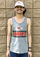 Kansas City Chiefs Mens Grey Wordmark Short Sleeve Tank Top