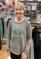 Philadelphia Eagles Womens Grey Pastime Crew Sweatshirt
