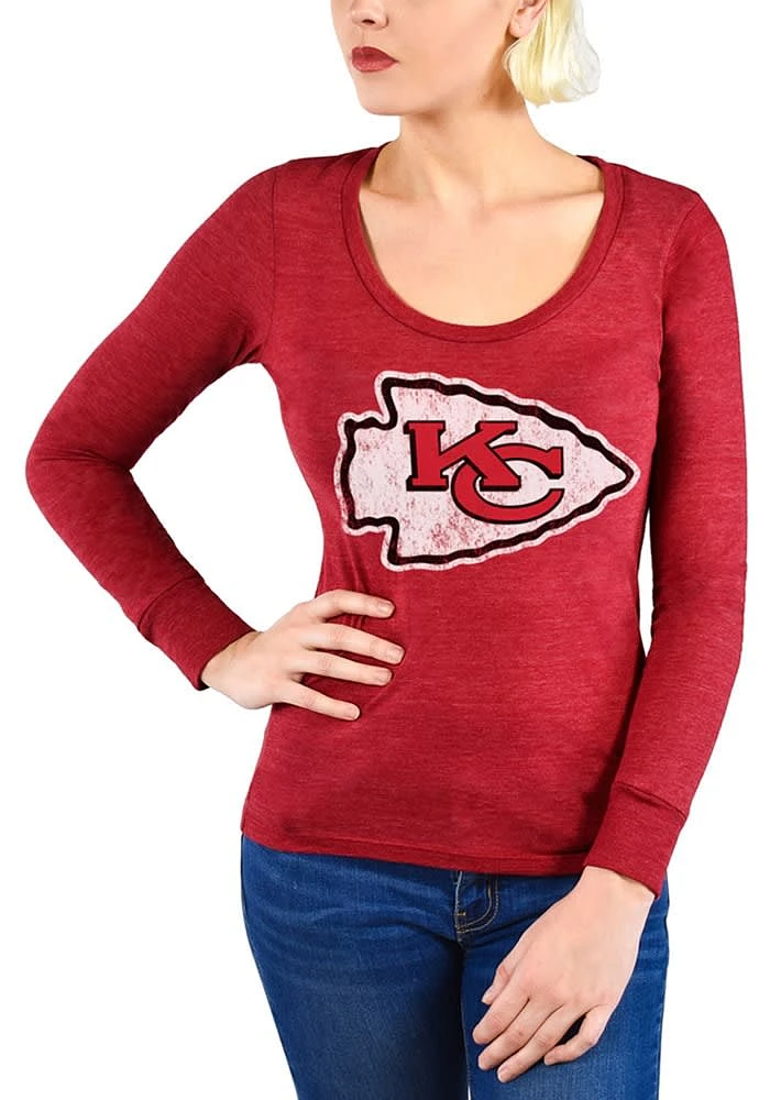 Kansas City Chiefs Womens Triblend LS Tee