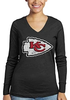 Kansas City Chiefs Womens Triblend LS Tee