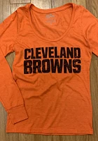 Cleveland Browns Womens Orange Triblend LS Tee