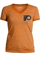 Philadelphia Flyers Womens Orange Ringer Short Sleeve T-Shirt