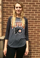 Philadelphia Flyers Womens Grey Raglan LS Tee