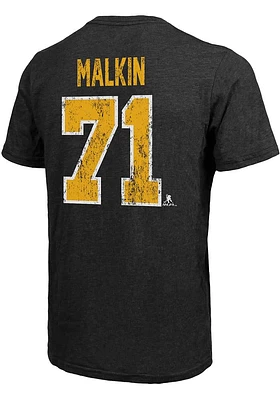 Evgeni Malkin Pittsburgh Penguins Black Primary Player Short Sleeve Fashion T Shirt