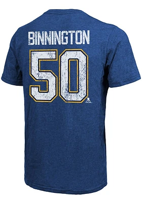 Jordan Binnington St Louis Blues Blue Primary Player Short Sleeve Fashion T Shirt