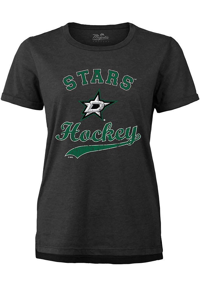 Dallas Stars Womens Black Banner Triblend Short Sleeve T-Shirt