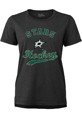 Dallas Stars Womens Black Banner Triblend Short Sleeve T-Shirt