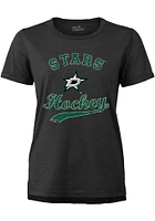 Dallas Stars Womens Black Banner Triblend Short Sleeve T-Shirt