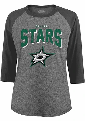 Dallas Stars Womens Grey Raglan LS Tee