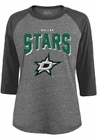 Dallas Stars Womens Grey Raglan LS Tee