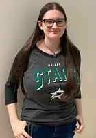 Dallas Stars Womens Grey Raglan LS Tee