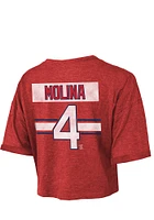Yadier Molina St Louis Cardinals Womens Red Hard Hit Player T-Shirt