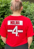 Yadier Molina St Louis Cardinals Womens Red Hard Hit Player T-Shirt
