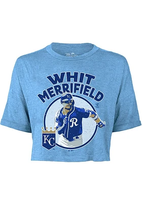 Whit Merrifield Kansas City Royals Womens Light Blue Icon Player T-Shirt