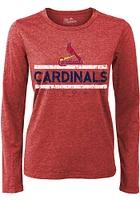 St Louis Cardinals Womens Red Boyfriend LS Tee