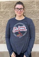 St Louis Cardinals Womens Navy Blue Boyfriend LS Tee