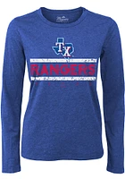 Texas Rangers Womens Blue Boyfriend LS Tee