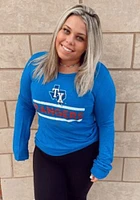 Texas Rangers Womens Blue Boyfriend LS Tee