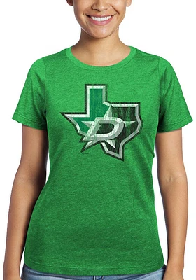 Dallas Stars Womens Green State Triblend Crew Neck Short Sleeve T-Shirt