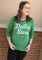 Dallas Stars Womens Green Triblend 3/4 Raglan Crew Neck LS Tee