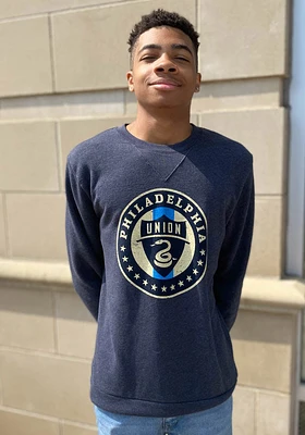 Philadelphia Union Mens Navy Blue TEAM LOGO Long Sleeve Fashion Sweatshirt