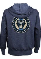Philadelphia Union Mens Navy Blue WORDMARK Long Sleeve Zip Fashion