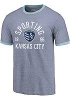 Sporting Kansas City Navy Blue Ball Hog Ringer Short Sleeve Fashion T Shirt