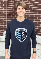 Sporting Kansas City Mens Navy Blue TEAM LOGO Long Sleeve Fashion Sweatshirt