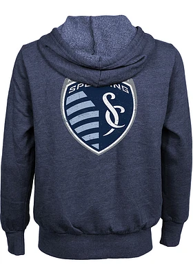 Sporting Kansas City Mens Navy Blue WORDMARK Long Sleeve Zip Fashion