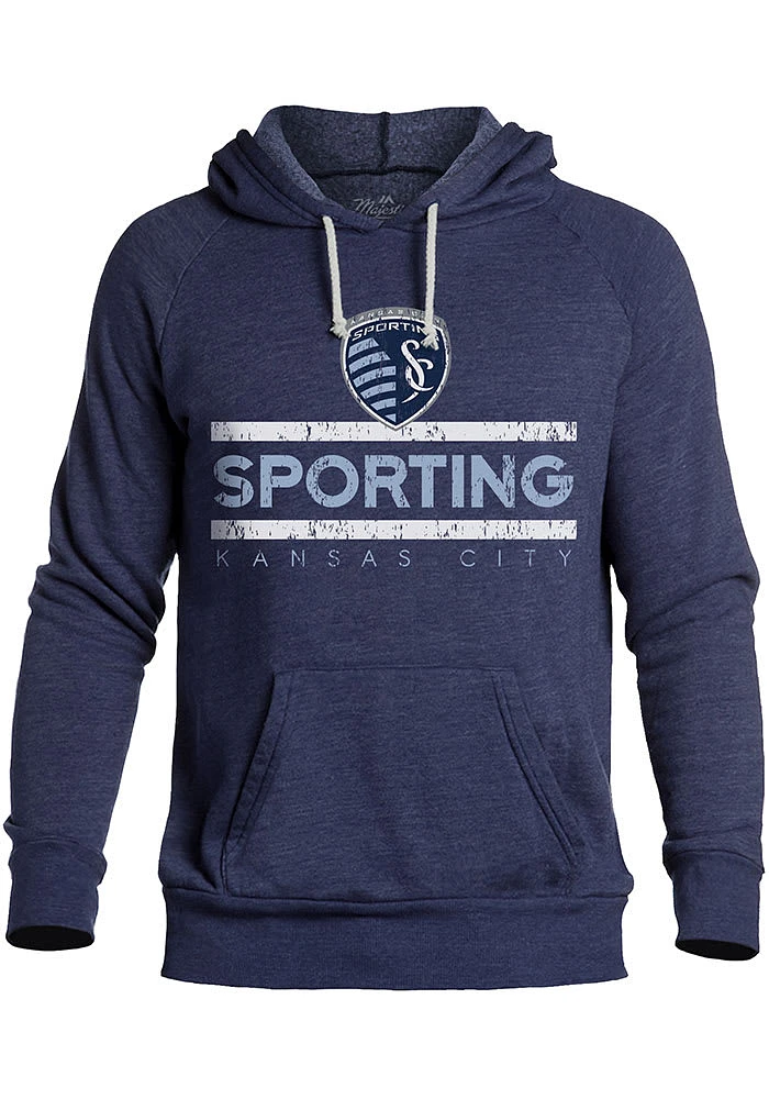 Sporting Kansas City Mens Navy Blue SIDELINE Fashion Hood