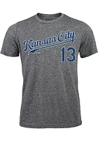 Salvador Perez Kansas City Royals Grey Heather Triblend Short Sleeve Fashion Player T Shirt