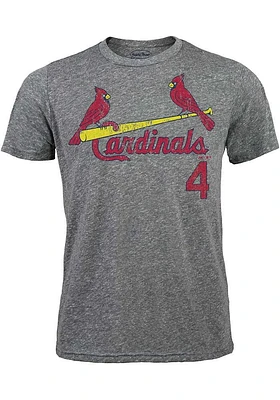 Yadier Molina St Louis Cardinals Grey Distressed Short Sleeve Fashion Player T Shirt