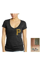 Gerrit Cole Pittsburgh Pirates Womens Black Triblend V-Neck Player T-Shirt