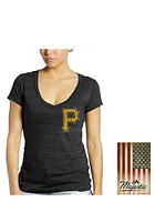 Josh Harrison Pittsburgh Pirates Womens Black Triblend V-Neck Player T-Shirt