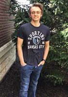 Sporting Kansas City Navy Blue BALL HOG Short Sleeve Fashion T Shirt
