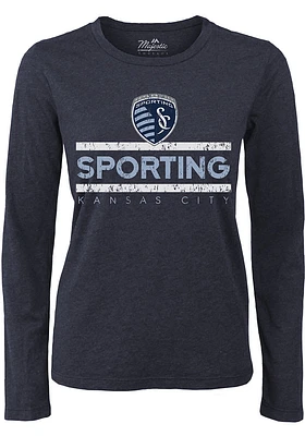 Sporting Kansas City Womens Navy Blue Boyfriend LS Tee