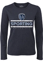 Sporting Kansas City Womens Navy Blue Boyfriend LS Tee