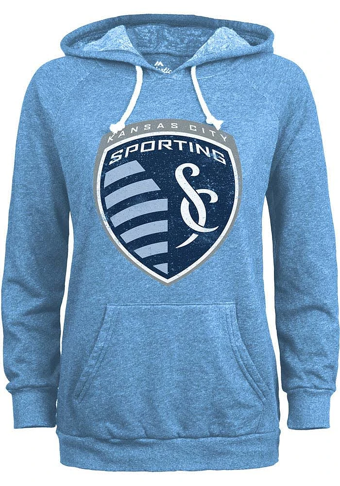 Sporting Kansas City Womens Light Blue Triblend Hooded Sweatshirt