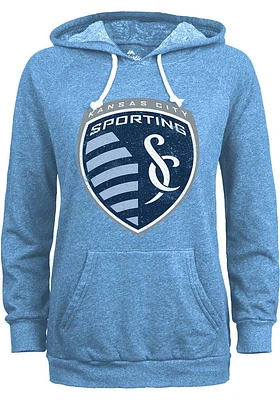 Sporting Kansas City Womens Light Blue Triblend Hooded Sweatshirt