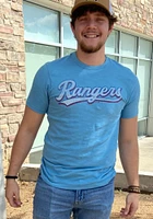 Texas Rangers Light Blue Alt Wordmark Short Sleeve Fashion T Shirt