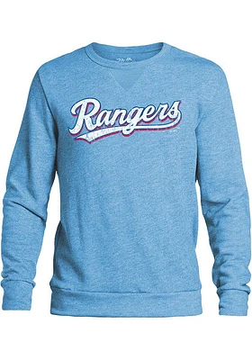 Texas Rangers Mens Light Blue Alt Wordmark Long Sleeve Fashion Sweatshirt