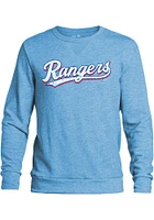 Texas Rangers Mens Light Blue Alt Wordmark Long Sleeve Fashion Sweatshirt