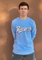 Texas Rangers Mens Light Blue Alt Wordmark Long Sleeve Fashion Sweatshirt