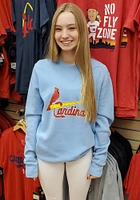 St Louis Cardinals Mens Light Blue Wordmark Long Sleeve Fashion Sweatshirt
