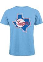 Texas Rangers Light Blue Coop Logo Short Sleeve Fashion T Shirt