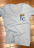 Kansas City Royals Womens Light Blue Ringer Short Sleeve T-Shirt