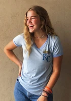 Kansas City Royals Womens Light Blue Ringer Short Sleeve T-Shirt