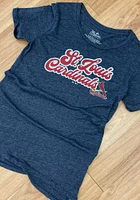 St Louis Cardinals Womens Navy Blue Boyfriend Short Sleeve T-Shirt