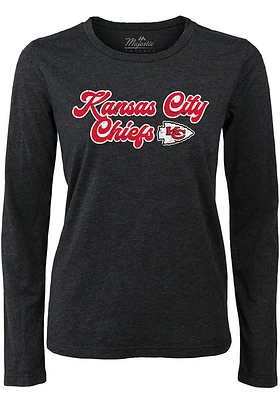 Kansas City Chiefs Womens Black Funky Town LS Tee