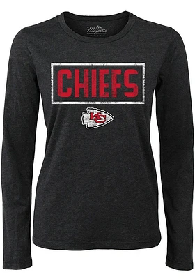 Kansas City Chiefs Womens Black Zappat LS Tee